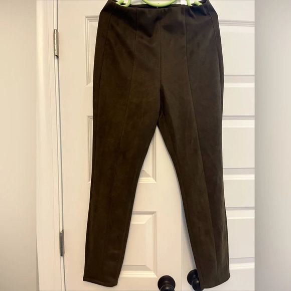 Blank NYC Womens Brown Polyester Solid Faux Suede Pleated Mid Rise Pants Size 30 - Picture 1 of 9